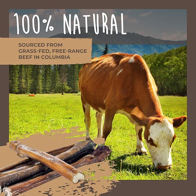 Mighty Paw Naturals Variety Pack Bully Sticks for Dogs - Grass Fed Beef Chews. Dog Bully Sticks for Large Pets, Medium and Small Breeds. Lower Odor Treats for Small Pets. Single Ingredient