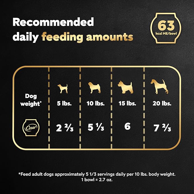 Cesar Warm Bowls Wet Dog Food Roasted Chicken Entrée, 2.7 oz. Trays (10 Count, Pack of 1)