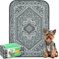 FXW Washable Pee Pads for Dogs, Puppy Pads with Super Absorbent, Specifically Designed for 24inch Cages, 17" x 23" Rectangle, Boho Grey, 2 Packs