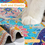 Glittme Cat Litter Mat with Non-Slip Bottom Litter Box Mat 24"X15" Litter Trapping Mat Easy to Clean Washable Cat Food Mat for Kitty,S