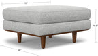 SIMPLIHOME Morrison 33-inch Wide Table Ottoman in Mist Grey Woven-Blend Fabric, Multifunctional Footrest, Coffee Table, or Extra Seating for Living Room, Mid-Century Modern Style