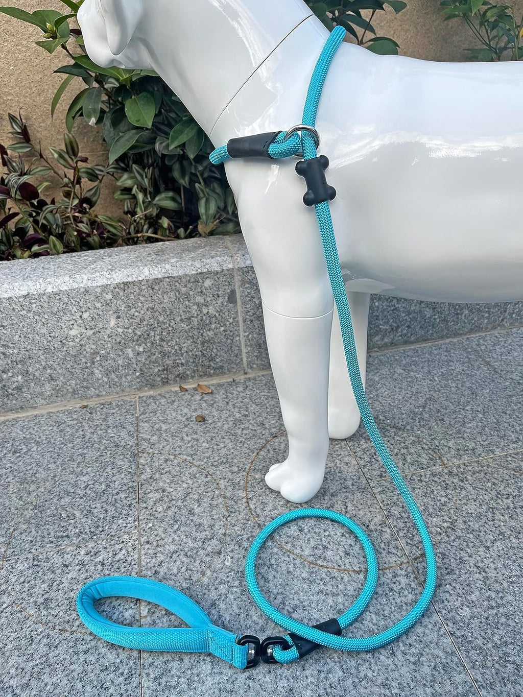 Slip Lead Dog Leash，Strong Nylon Rope Leash and Padded Handle,No Pull Outdoor Walking Training Lead for Small Medium Large Dogs(Blue, 1/2"×6ft)