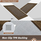 BEQHAUSE Indoor Door Mat 20" x 32", Dirt Trapper Door Mats Non-Slip Entryway Rugs Washable, Resist Dirt Absorbent Welcome Mat, Low Profile Floor Mats for Front Back Door and Entryway, Brown