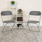Flash Furniture Hercules Series Plastic Folding Chair - Grey - 650LB Weight Capacity Comfortable Event Chair - Lightweight Folding Chair