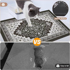 Glittme Cat Litter Mat with Non-Slip Bottom Litter Box Mat 33"X22" Litter Trapping Mat Easy to Clean Washable Cat Food Mat for Kitty,L