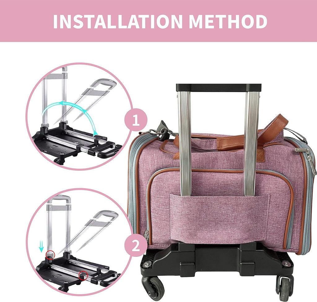 Mr. Peanut's Spinner Wheelbase Luggage Cart, Adding Rolling Functionality to Bags & Pet Carriers