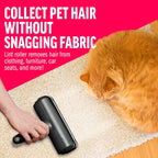ChomChom Roller Pet Hair Remover and Reusable Lint Roller - Cat and Dog Hair Remover for Furniture, Couch, Carpet, Clothing and Bedding - Portable, Multi-Surface Fur Removal Tool (Black)
