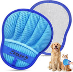 Upgraded Pet Hair Removal Glove for Dogs & Cats, Electrostatic Five-Finger Hair Remover for Furniture, Couch, Carpet, Clothing& Car Seat, 2Pcs Reusable Magic Brush Pet Hair Remover Tool (Blue)