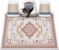 Glittme Cat Litter Mat with Non-Slip Bottom Litter Box Mat 40"X30" Litter Trapping Mat Easy to Clean Washable Cat Food Mat for Kitty,XL