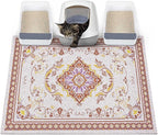 Glittme Cat Litter Mat with Non-Slip Bottom Litter Box Mat 40"X30" Litter Trapping Mat Easy to Clean Washable Cat Food Mat for Kitty,XL
