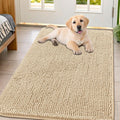 Smiry Dog Door Mat for Muddy Paws 54x32, Absorbs Moisture and Dirt Doormat, Non-Slip Washable Quick Dry Chenille Front Door Mat Indoor Entrance, Entryway Carpet for Inside Floor, Beige