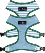 Lucy & Co. Reversible Dog Harness - Water-Repellent Neoprene, Dual-Print Design, Easy Swap Style, Adjustable Comfort Fit - Set Sail Reversible Harness - X-Small