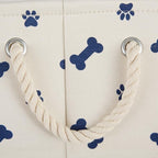 Bone Dry 5511 Pet Storage Collection Paw and Bone Print, Medium Round, Nautical Blue