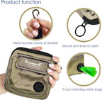 Dog Treat Pouch for Pet Walking and Training with Clicker Poop Bags and Double Bag Design Small Fanny Zipper Pack Holder for Puppy Snack Dispenser Kit for Leash and Outdoor Use (NM-Bronze