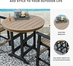 Signature Design by Ashley Fairen Trail Modern Round Bar Table with Umbrella Option , Black & Brown