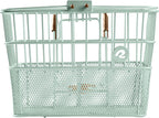 Retrospec Apollo Detachable Front Bike Basket Steel Half-Mesh with Integrated Detachable Hooks and Built-In Handle, Easy Assembly and Portability for Bicycles