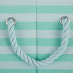 Bone Dry Pet Storage Collection Striped Paw Patch Bin, Aqua, Small Round