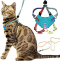 Houdini™ Escape Proof Cat Harness and Leash (Multicolor, XL) | Adjustable walking vest with 6ft lead, premium padded finish, snug secure fit, lightweight for travel and outdoor adventures