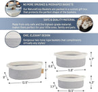 NaturalCozy 3-Piece Oval Storage Basket Set– Soft Natural Rope Woven Baskets for Storage Shelf, Toy, Nursery, Gift, Baby Shower, Pets Cat Dog Bins | Small Basket for Organizing (Off White & Gray)