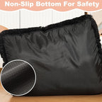 Bedfolks Plush Dog Crate Pad, Washable Dog Kennel Bed, Faux Fur, 17"x12", Black