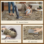 Ciicool Washable Vintage Runner Rugs - 2'6" x 10' ft Hallways Carpet, Boho Low Pile Long Non Slip Soft Stair Runners Kitchen Indoor Oriental Throw Rug for Living Room