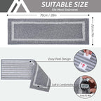 COSY HOMEER Soft Stair Treads Non-Slip Carpet Mat 28inX9in Indoor Stair Runners for Wooden Steps, Stair Rugs for Kids and Dogs, 100% Polyester TPE Backing 4pcs, Grey,Square
