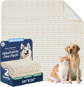 Washable Pee Pads for Dogs, 2 Pack Reusable Puppy Pads Dog Pads, Non-Slip Dog Pee Pads, Leakproof Pet Pee Pads Wee Wee Pads for Dogs. (Cream White, 30"x34"(Pack of 2))