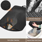 Cat Litter Box Enclosure with Litter Trapping Mat; Handwoven Plastic Rattan Kitten House; No Installation Hidden Cat Washroom; Pet Crate for Balcony,Bedroom,Living Room