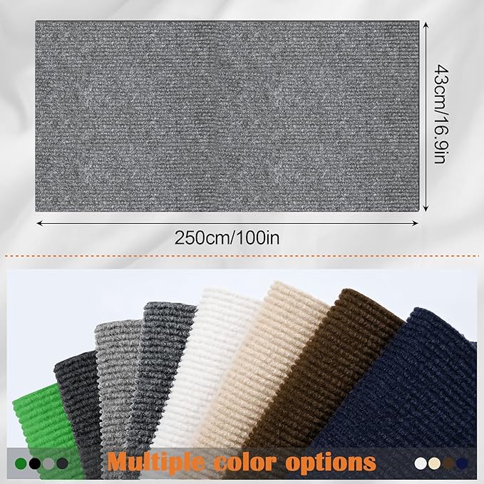 Cat Scratch Furniture Protector - 100" x 17" Trimmable Self-Adhesive Cats Claws Scratch Pads, DIY Cat Climbing Couch Protector for Scratch Post Cat Tree Replacement Indoor (Light Gray)