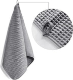 POLYTE 430 GSM Microfiber Lint Free Hand Towel, 16 x 30 in, 4 Pack (Waffle Weave)
