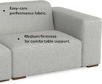 SIMPLIHOME Rex Left-Facing Modular Sectional Sofa in 100% Recycled Polyester Tightly Woven Performance Fabric, Pale Grey, 102-inches Wide, 4-Seater L-Shaped Couch with Left Chaise for Living Room