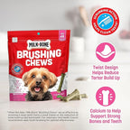 Milk-Bone Fresh Breath Brushing Chews, 48 Mini Daily Dental Dog Treats Scrubbing Action Helps Clean Teeth