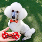 PET SHOW 10pcs/Pack 4.5 * 2.5" Christmas Large Dogs Collar Attachment Bow Ties Xmas Parties Medium Dog Cats Collar Charms Accessories Slides Bowties Assorted