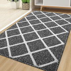 Finchitty Indoor Door Mat, Dirt Resistant and Absorbent, Low-Profile, Non-Slip, Washable Inside Floor Mats for Front Door, Back, and Entrance, 71" x 47", Black