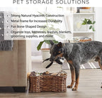 Bone Dry Pet Storage Collection, Bone Shape Hyacinth Toy Basket, Dark Brown, Large - 24x15x9"