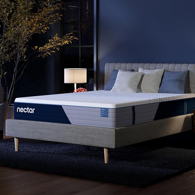 Nectar Classic Hybrid 12” Twin XL Mattress - Medium Firm - Memory Foam & Innerspring Coils - Cooling Top Layer - Pressure-Relief - Mattress in a Box - 365-Night Trial & Forever Warranty