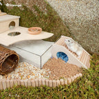 Niteangel Hamster House w/Climbing Ladder for Hamsters Gerbils Mice or Similar-Sized Pets (Trapezium-Shaped Hamster Hut)