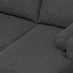 SIMPLIHOME Morrison Right Sectional Sofa in Woven-Blend Recycled Polyester Fabric, Charcoal Grey, 102-inches Wide, L-Shaped Couch with Right Chaise for the Living Room and Family Room