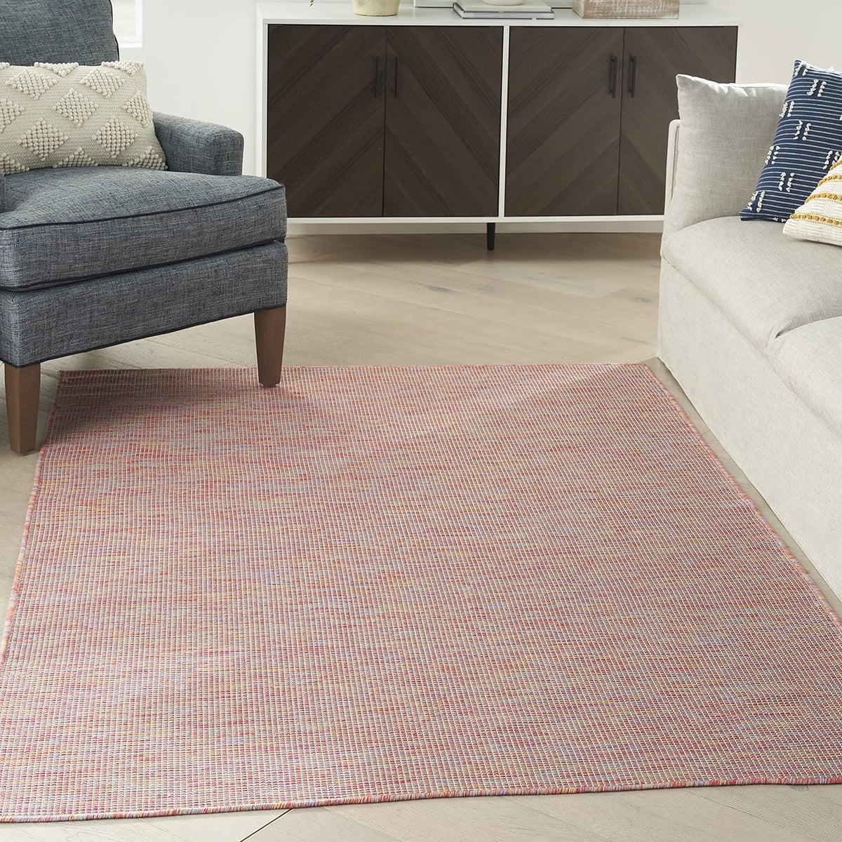 Nourison Home Positano Indoor/Outdoor Rainbow 4' x 6' Area Rug, Easy Cleaning, Non Shedding, Bed Room, Living Room, Dining Room, Backyard, Deck, Patio (4x6)