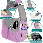 PetAmi Small Dog Sling Carrier, Soft-Sided Crossbody Puppy Carrying Purse Bag, Adjustable Sling Pet Pouch to Wear Medium Dog Cat Travel, Dog Bag for Traveling, Poop Bag Dispenser, Max 10 lbs, Purple