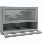 2-Level Hamster Cage with Openable Top, Door, Shelf, Ladder, Gray