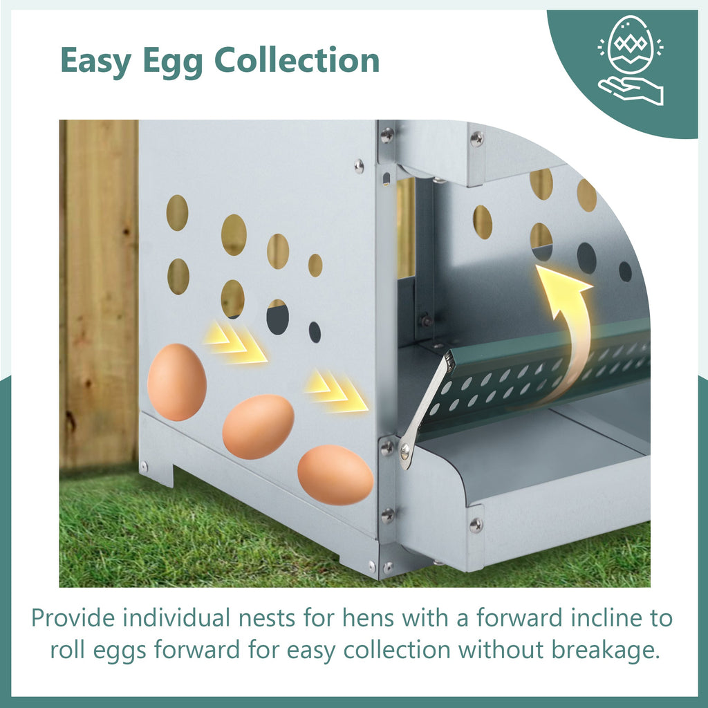 4 Compartment Chicken Nesting Boxes, Metal Nesting Boxes Wall Mount Chicken Egg Laying Box For Different Chicken Breeds