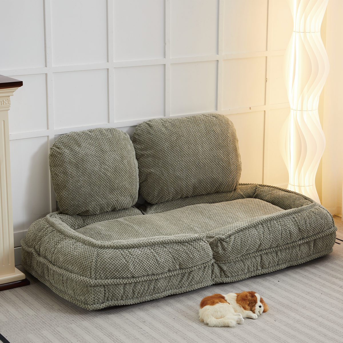 [VIDEO provided] Human Dog Bed ,Lazy Sofa Couch ,5 Adjustable Position,sit,sleep,fold,suit to put in bedroom, living room ,Space Saving Design,Green